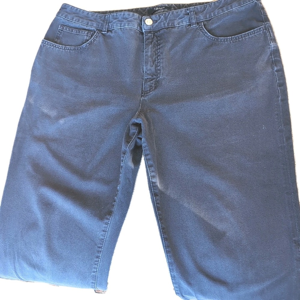 Chaps Women's Dark Blue Size 16 Boot Cut Jeans Mid Rise Cotton Blend‎ Inseam 27"